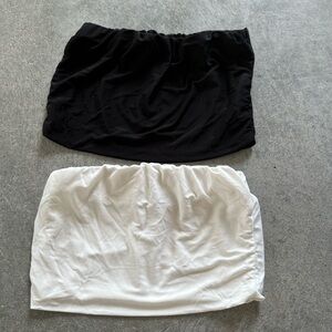 PrettyLittleThing Black and White Tube Mini Top Set